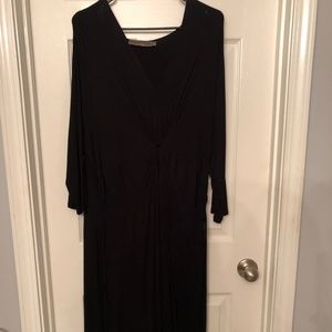 Black 3/4 sleeves wrap dress